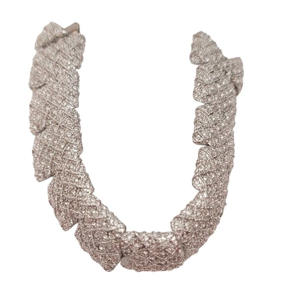 Hutton Wilkinson Silver Tone Clear Pave Rhinestone Panel Bracelet, E785 - Picture 4 of 12